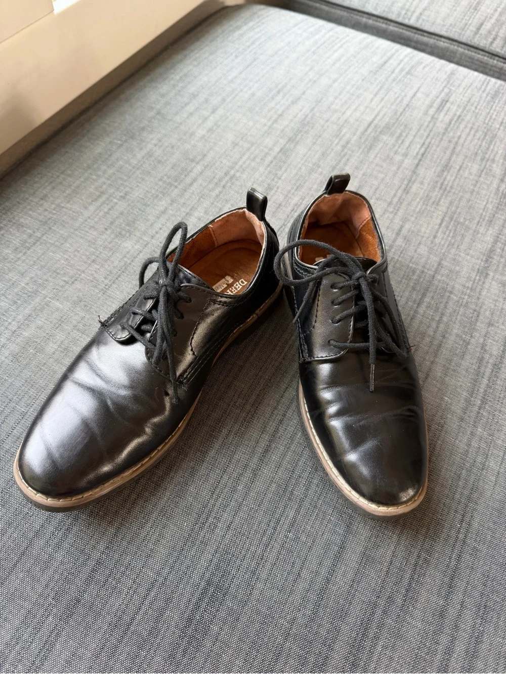 Deer Stags Black Kids Lace-Up Dress Shoes